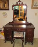 Vintage Mahogany Ball-n-Claw Vanity