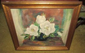 Elsie Mangum Oil Painting of Magnolias