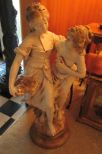 Large Hand Painted Ceramic Ladies Statue