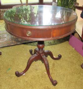 Mahogany Round Drum Table