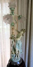 Neo Classical Lady Figural Four Arm Lamp