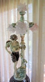 Neo Classical Man Figural Four Arm Lamp