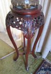 Carved Flower Motif Pedestal