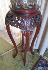 Carved Flower Motif Pedestal