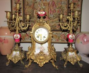 Three Piece French Style Clock Set