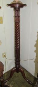 Tall Mahogany Twist Pedestal