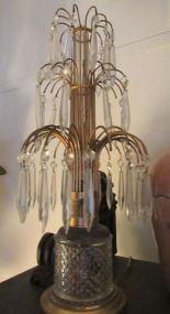 Pair of Vintage Waterfall Crystal Table Lamps