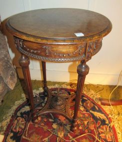 Vintage French Style Ornate Round Lamp Table