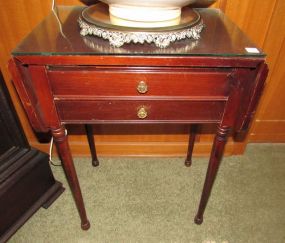 Mahogany Two Drawer Drop Side Table