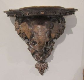 Pair of Resin Elephant Wall Shelf Rack