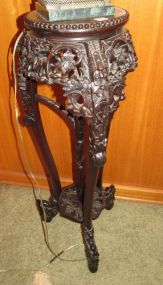 Heavily Carved Chinese Plant Stand