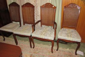French Provincial Style Cane Back Dining Chairs