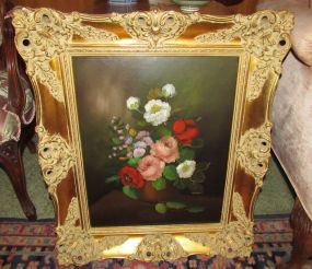 Gold Framed Floral Oil Painting