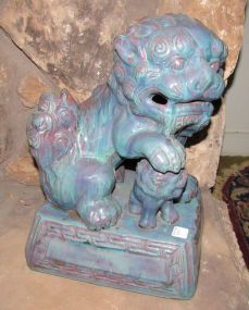 Ceramic Glazed Foo Dog Statue