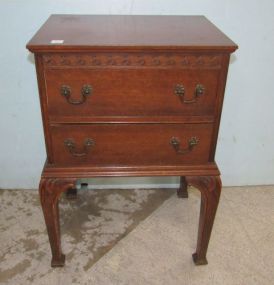 Vintage Mahogany Two Drawer Night Stand