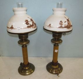 Pair of Hurricane Style Table Lamps