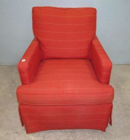 Sherrill Red Upholstered Chair and Ottoman