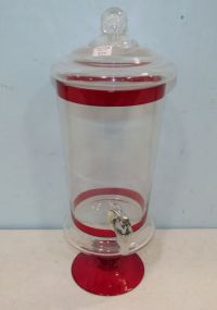 Ruby Red Trim Glass Water Dispenser