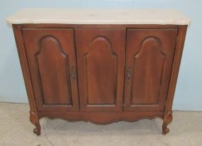 French Style Marble Top Console Cabinet