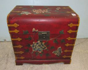 Hand Painted Wood Storage Trunk