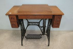 Vintage Oak Singer Sewing Machine Cabinet