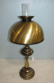 Brass Dome Hurricane Style Lamp