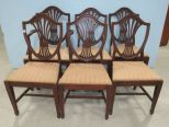 Six Duncan Phyfe Shield Back Dining Chairs