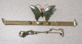Three Jade Style Jewelry Pieces