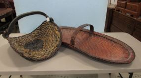 Two Woven Carrying Basket