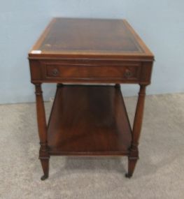 Heritage Henredon Leather Top End Table