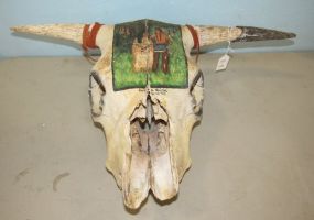 Hand Painted Native American  Style Cow Skulls