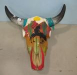 Hand Painted Native American  Style Cow Skulls