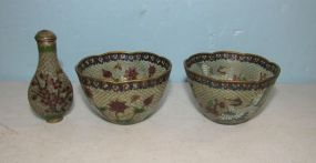 Two Vintage Cloisonne Bottle and Cup