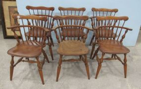 Six Colonial Style Windsor Dining Chairs