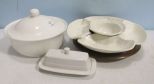 Chip & Dip Turntable, White Butter Dish, and Casserole Bowl