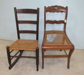 Two Vintage Ladder Back Chairs