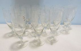 Fifteen Etched Glasses