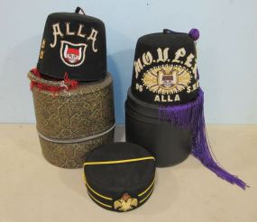 Three Masonic Ceremonial Hats