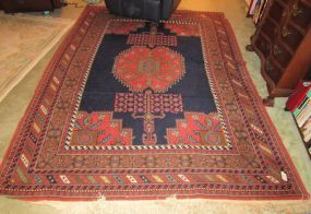 Red and Blue Aztec Hand Made Area Rug