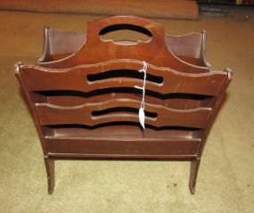 Vintage Wood Magazine Rack