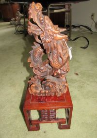 Wildwood Imports Japanses Wood Carved Dragon
