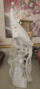 Large White Porcelain Peacock