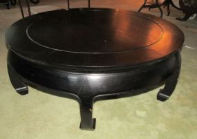 Round Ming Style Black Painted Coffee Table