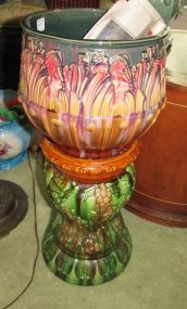 Majolica Style Planter with Stand