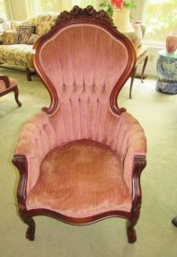 Victorian Rose Carved High Back Chair