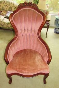 Victorian Rose Carved High Back Chair