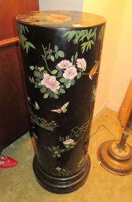 Black Lacquer Cylinder Plant Stand