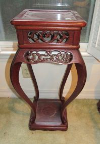 Four Leg Carved Plant Stand