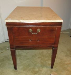 French Provincial Style Marble Top Side Table