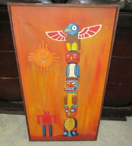 Oil Painting on Canvas of Totem Pole